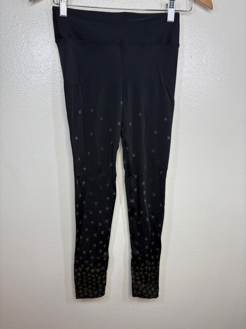 Koral Black Gold Star Leggings Women Size S BLEMISH
